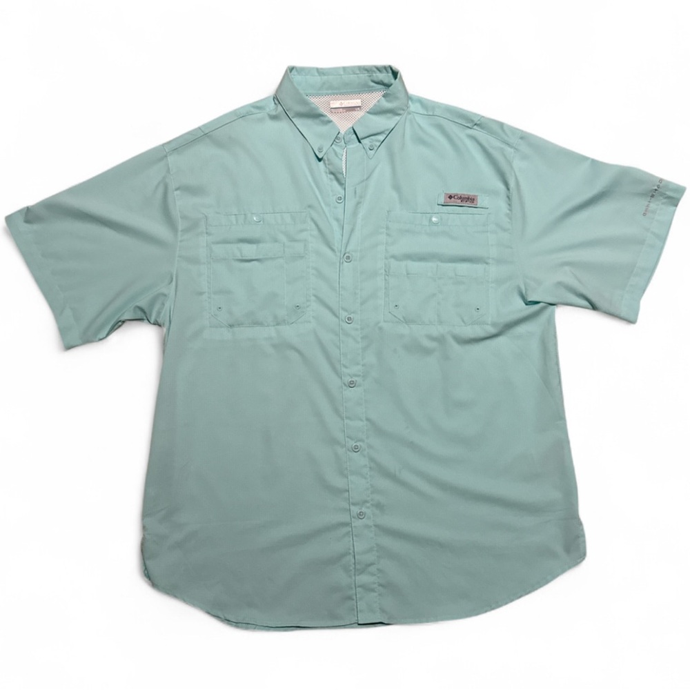 Columbia Green Casual Button Down Shirt Lightweight